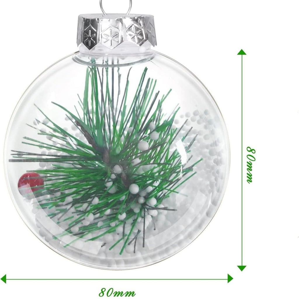 Boules Transparentes pour Sapin de Noël Écoration à Suspendre (4 pièces) Décoration Noel prix tunisie