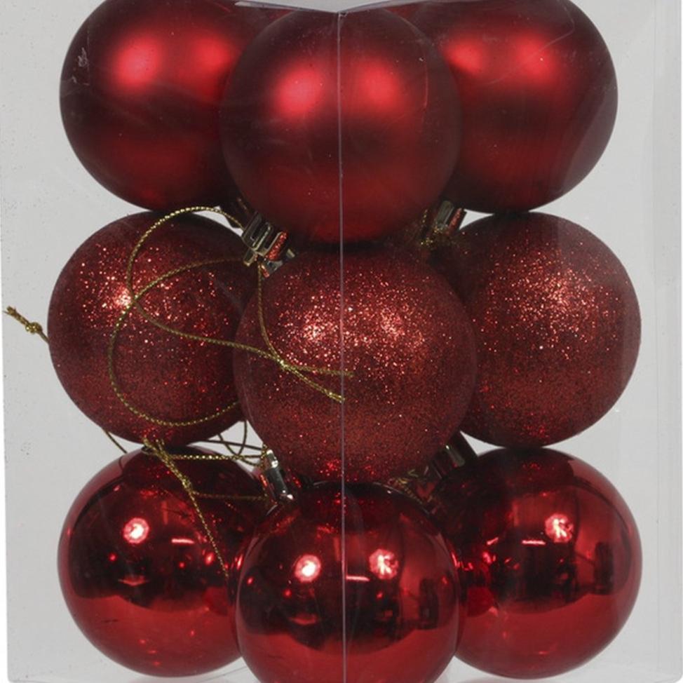 Grande Boule de Noël Rouge boite de 12 Décoration Noel prix tunisie