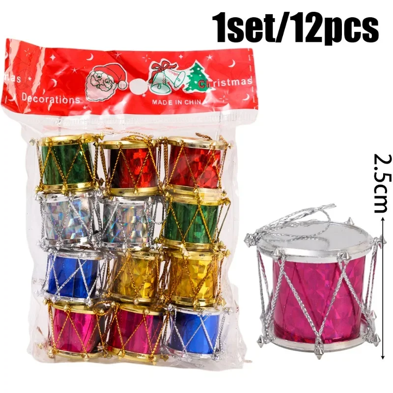 Mini pendentif tambour pour arbre de Noël (12 piéces) Décoration Noel prix tunisie
