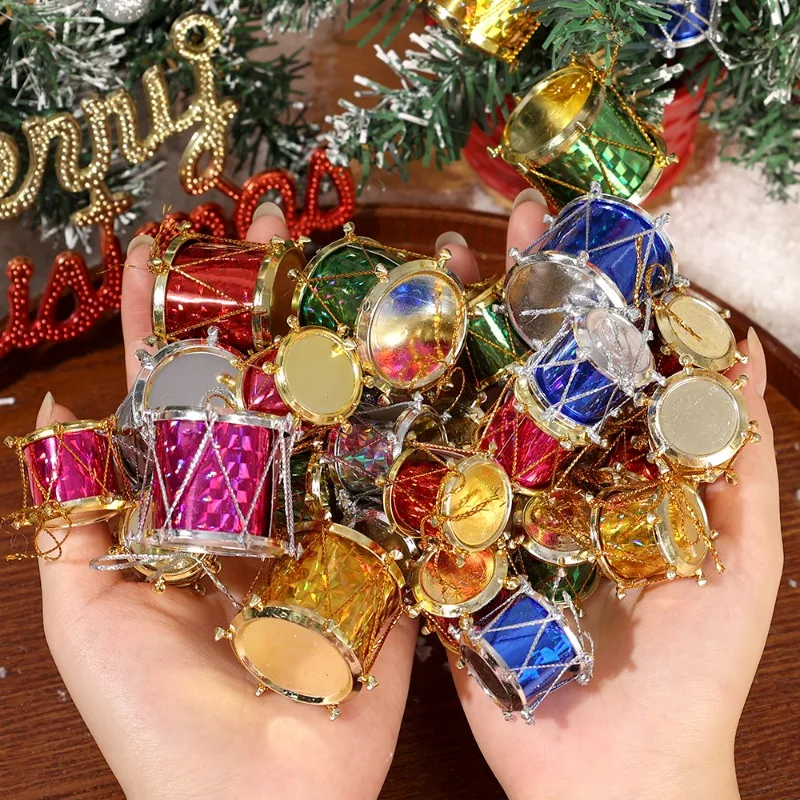 Mini pendentif tambour pour arbre de Noël (12 piéces) Décoration Noel prix tunisie