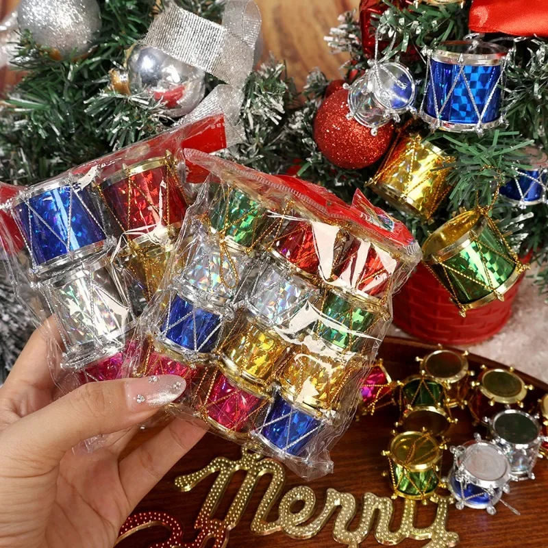 Mini pendentif tambour pour arbre de Noël (12 piéces) Décoration Noel prix tunisie