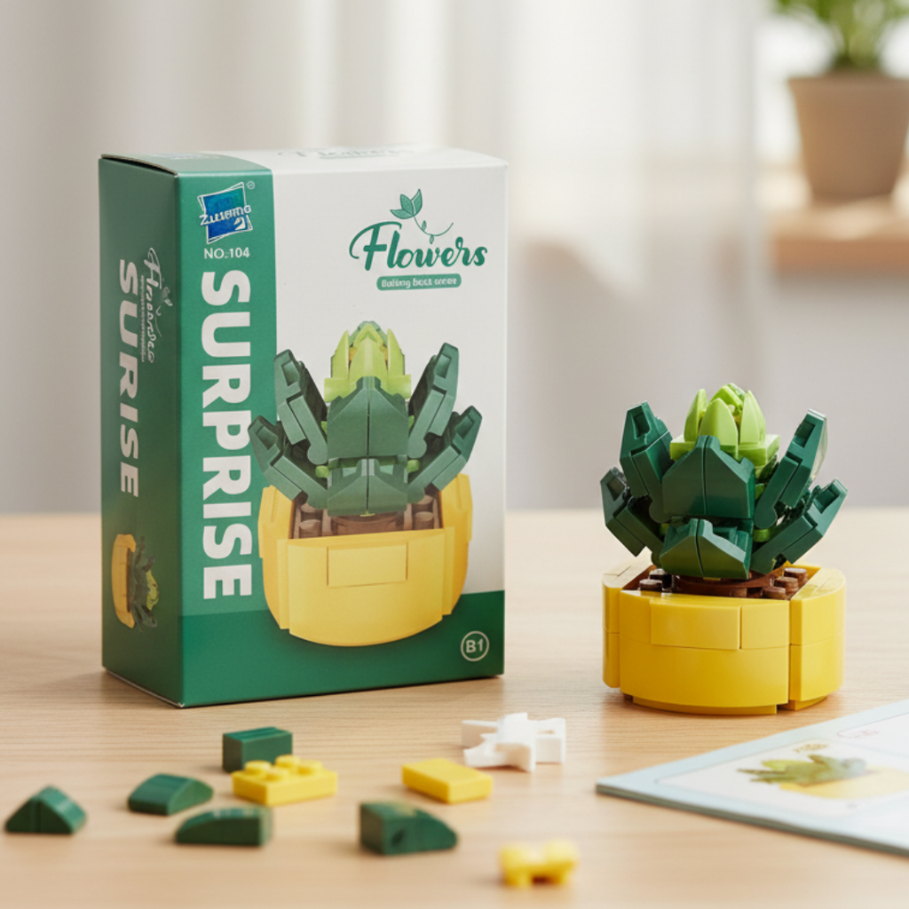 Puzzle en briques Décoratif - Pot de Fleur🎍 Green jeux prix tunisie