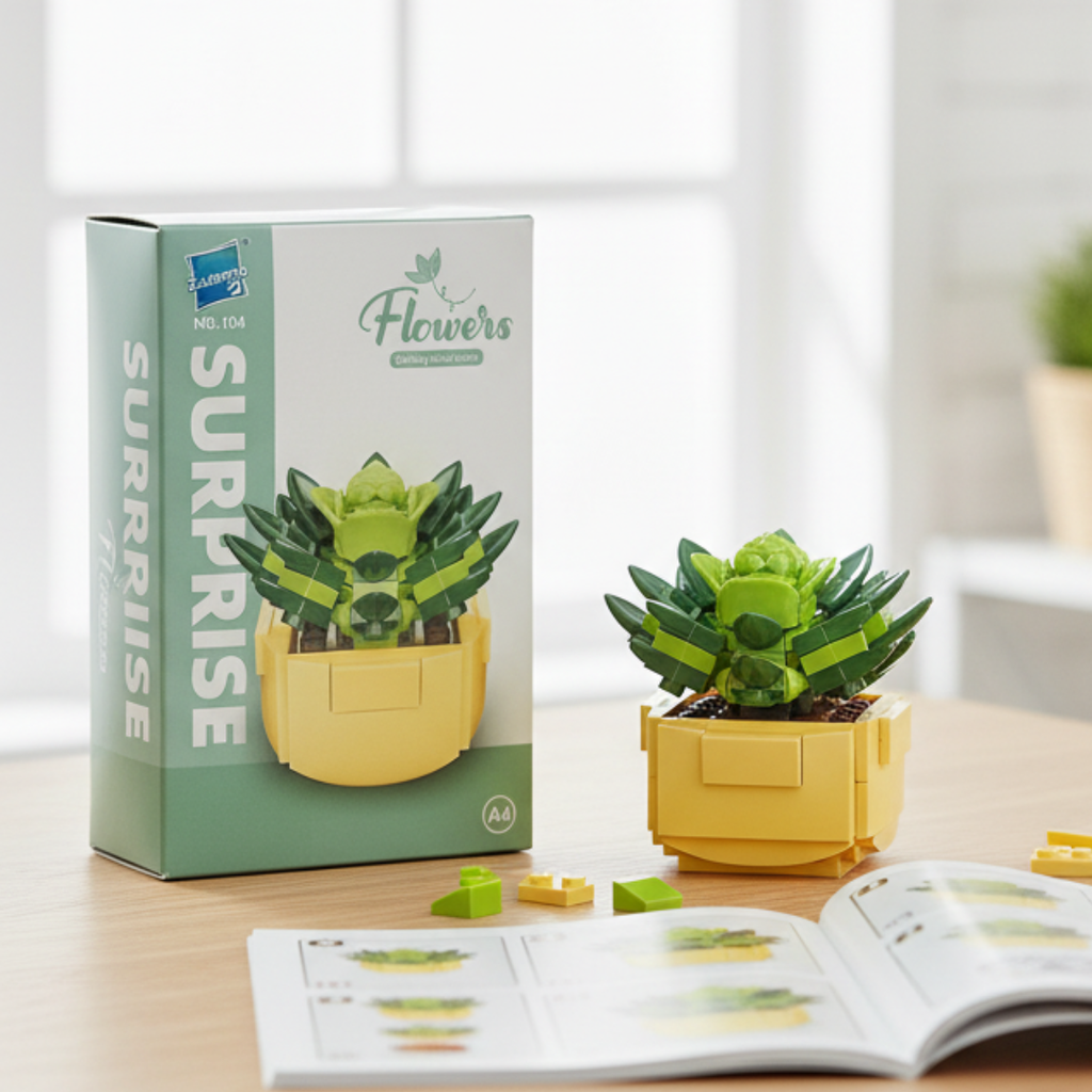 Puzzle en briques Décoratif - Pot de Fleur🎍 jeux prix tunisie