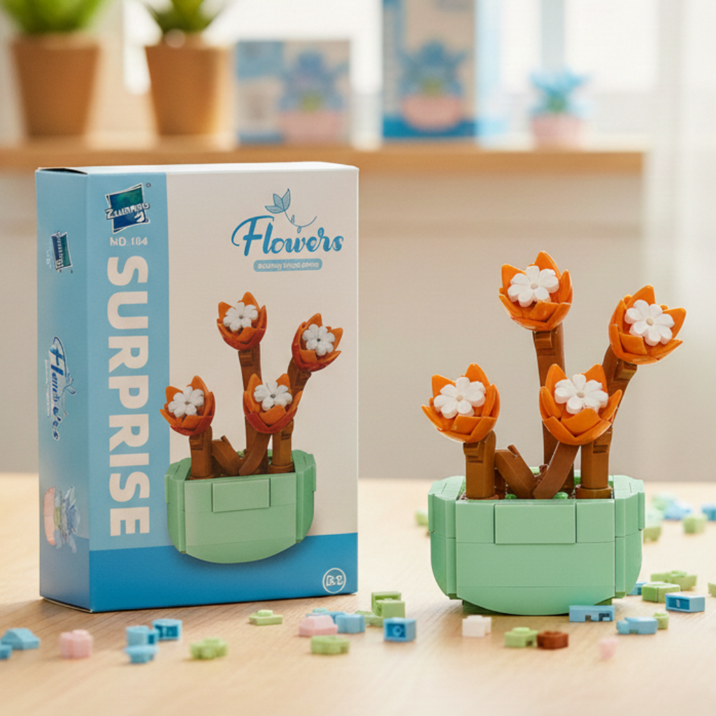 Puzzle en briques Décoratif - Pot de Fleur🎍 sky blue jeux prix tunisie