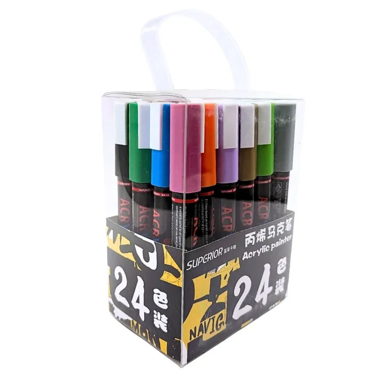Lot de 24 Marqueurs Peinture Acrylique – Couleurs Vives & Durables beaux-arts prix tunisie