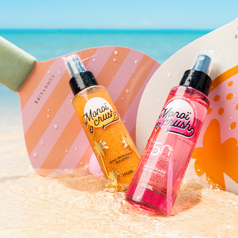 Pack Maxi Monoï Crush : Huile bronzante + Huile SPF50 + Sac Maxi beauty ITGIRL prix tunisie