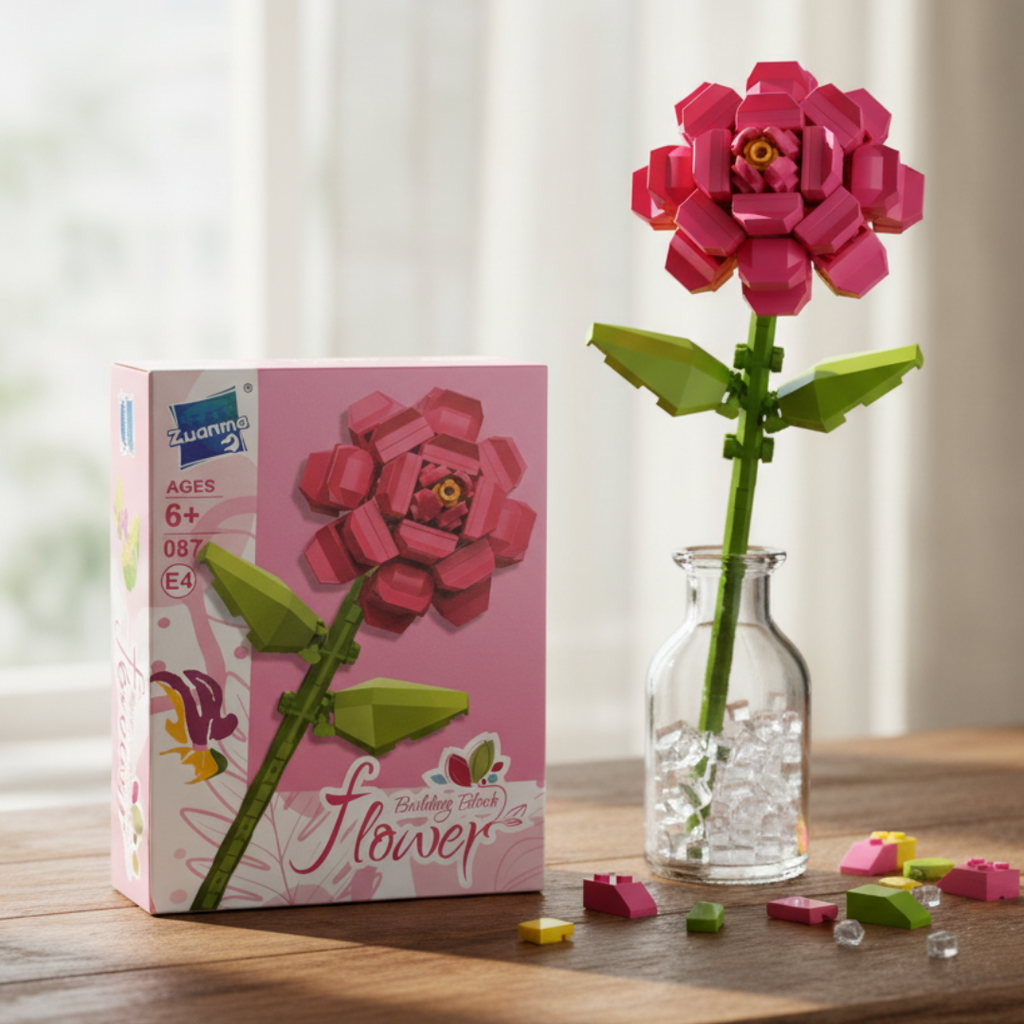 Puzzle en briques Décoratif 🎍 🌾 Fleur Rouge Rubis jeux prix tunisie