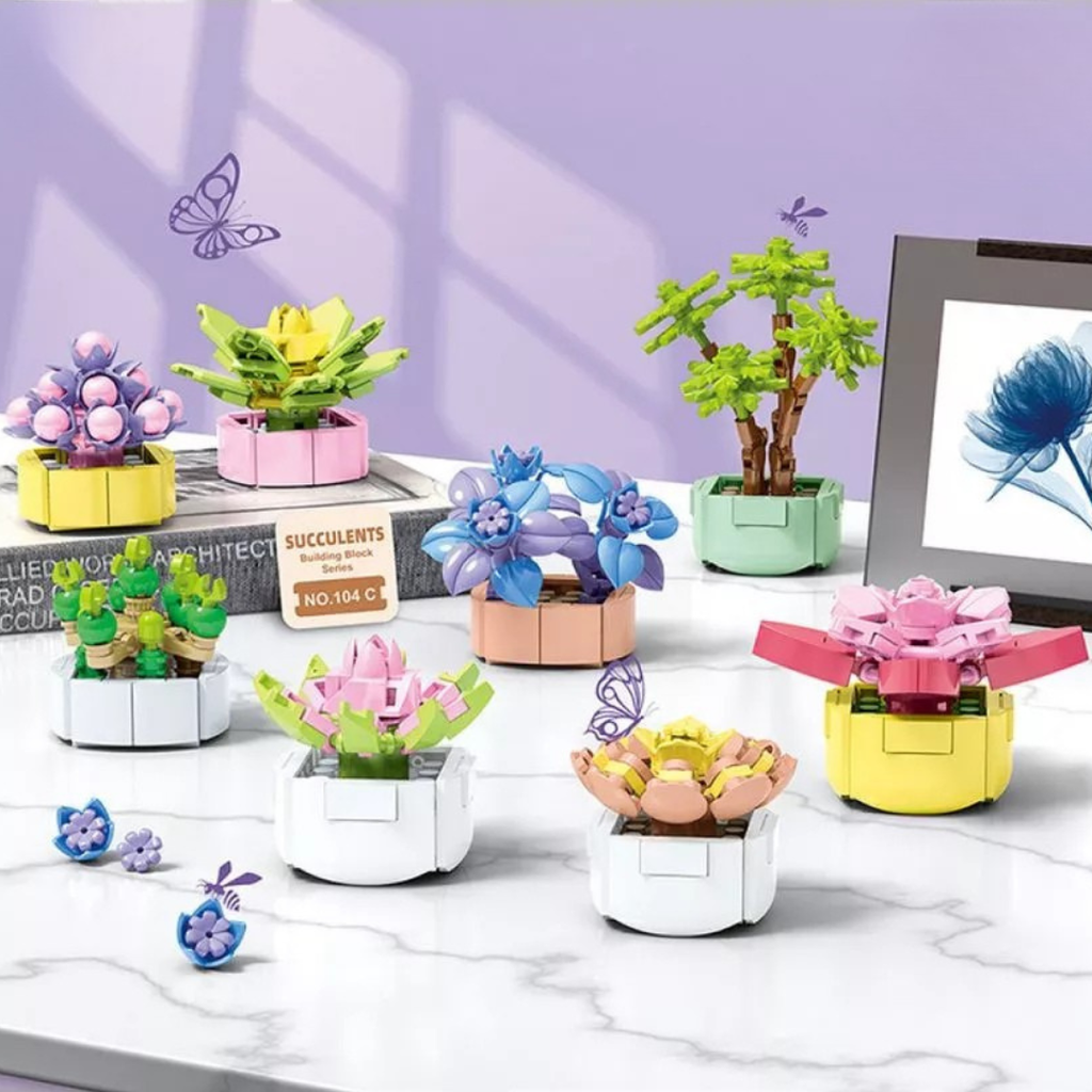 Puzzle en briques Décoratif - Pot de Fleur🎍 jeux prix tunisie