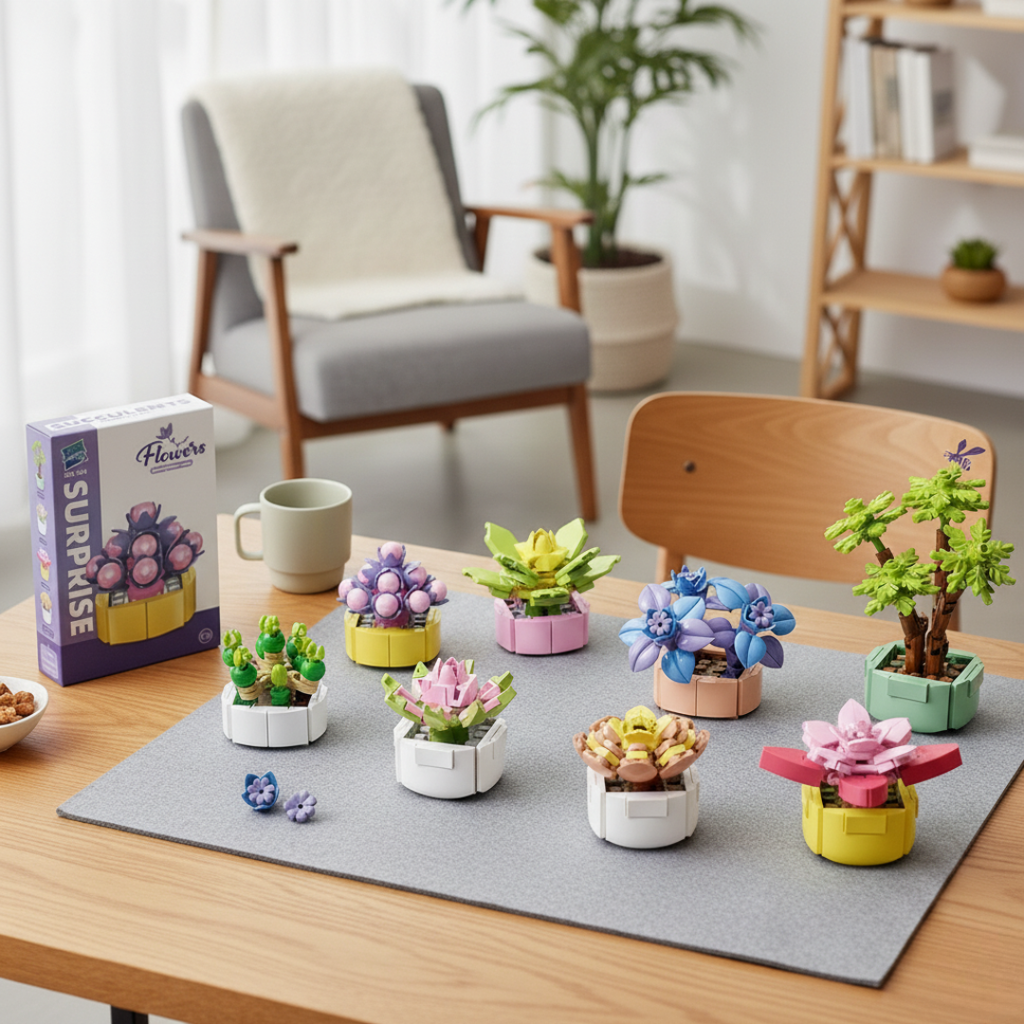 Puzzle en briques Décoratif - Pot de Fleur🎍 jeux prix tunisie