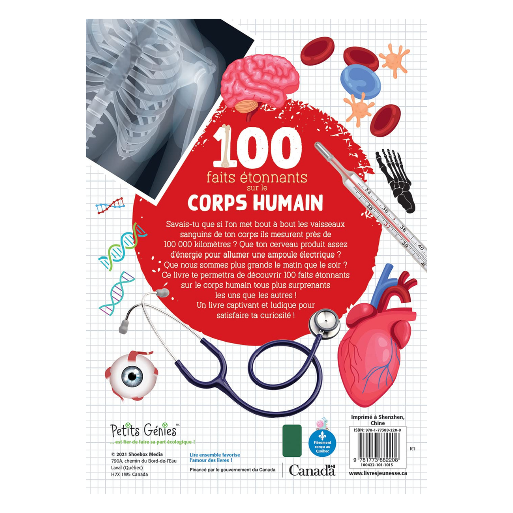 100 faits étonnants sur le corps humain encyclopedie Oneaday prix tunisie