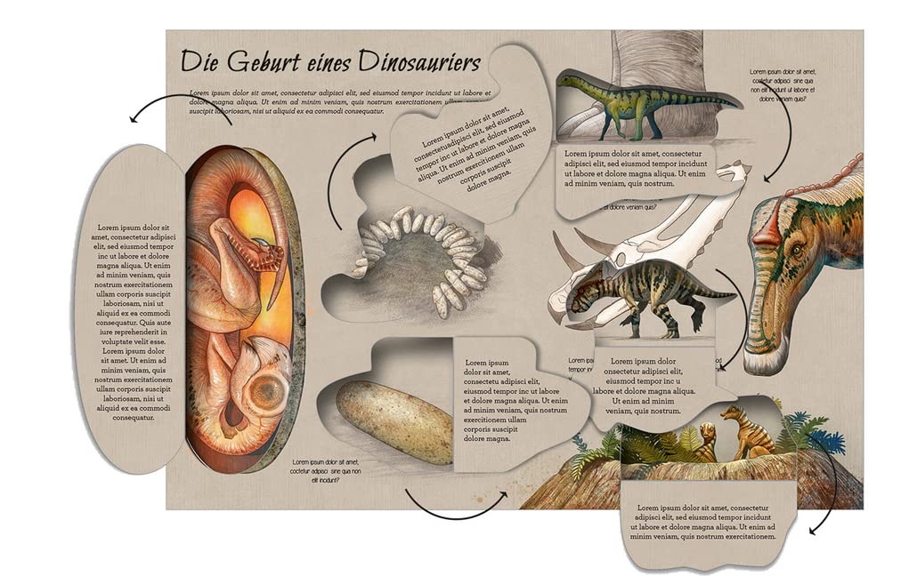 ارفع الطيات واكتشف - عالم الدينوصورات (اكثر من 50 طية داخل الكتاب) encyclopedie Oneaday prix tunisie
