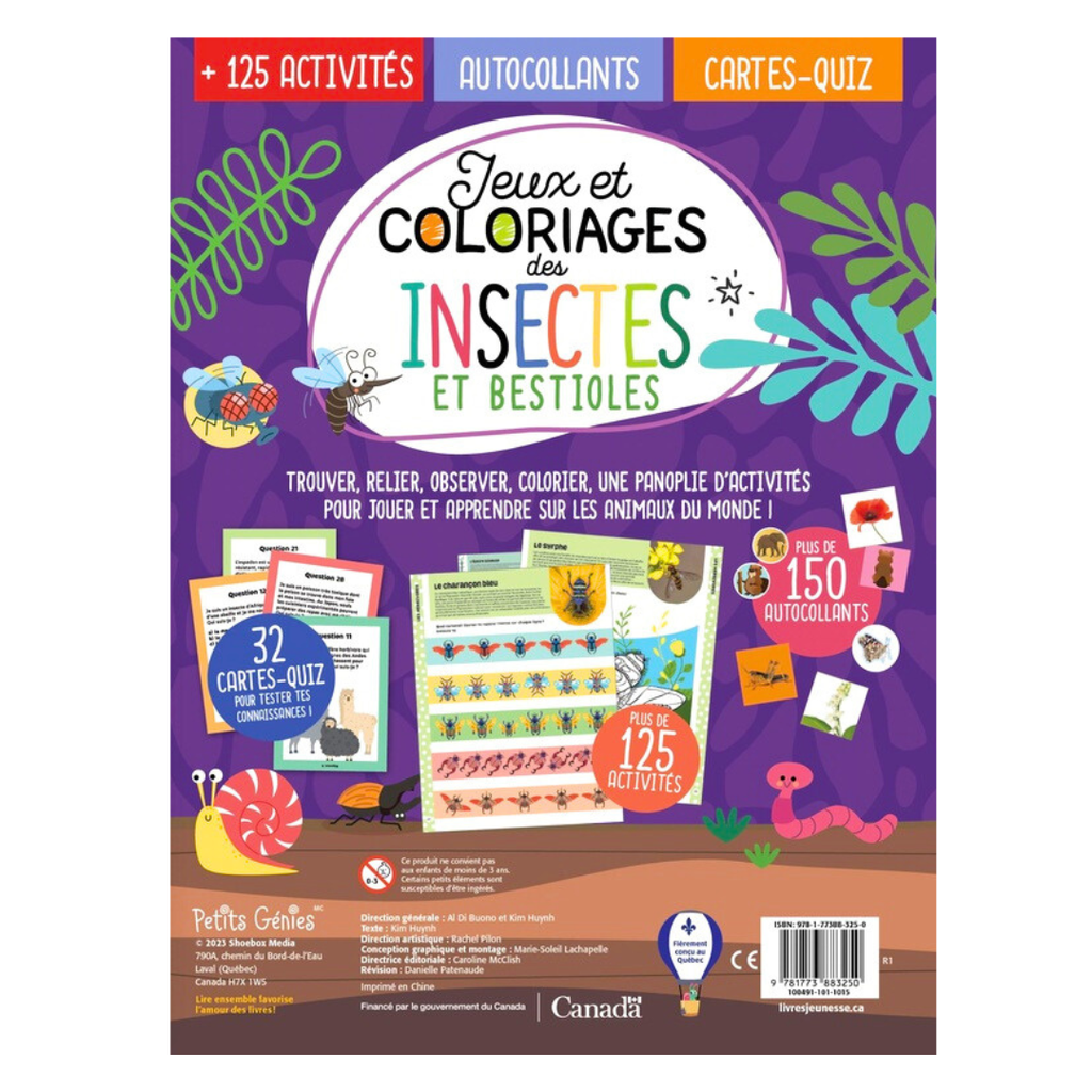 Jeux et coloriages insectes et bestioles encyclopedie Oneaday prix tunisie