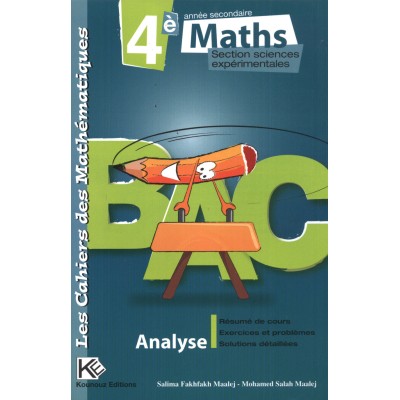 ANALYSE MATHS 4EME - SECTION SCIENCES EXPERIMENTALES, lycee parascolaire prix tunisie
