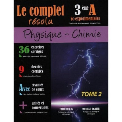 Le Complet résolu - Physique Chimie -3ème Maths Tome 2, lycee parascolaire prix tunisie