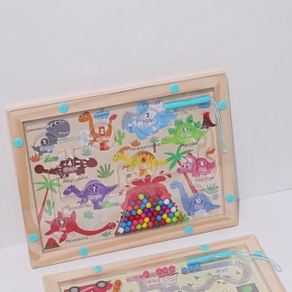 Labyrinthe Magnétique Dinosaure - Jeu Éducatif en Bois | Jouets